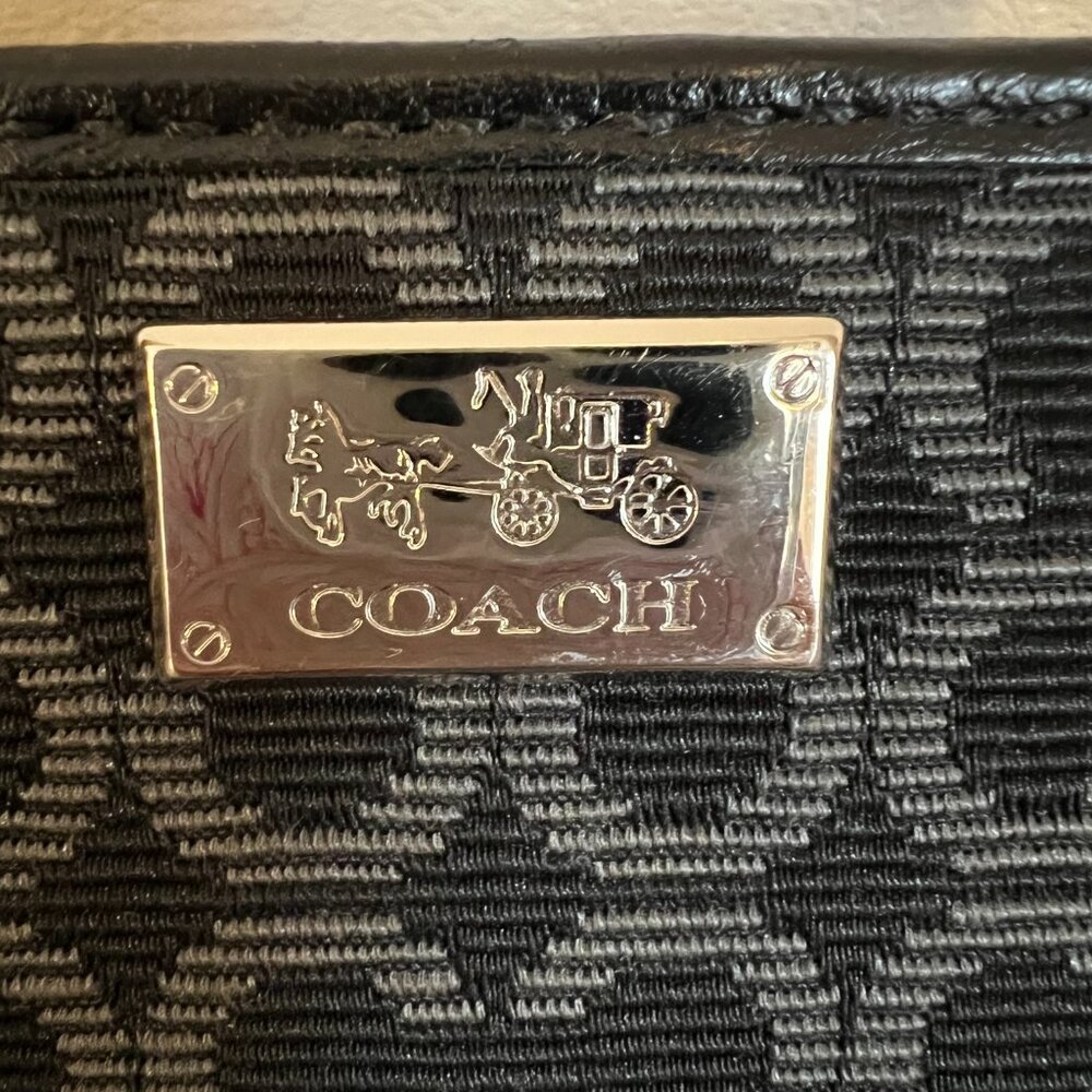 NWOT Coach | Signature "C" Canvas Snap Wallet | Black/Gray - Picture 4 of 5